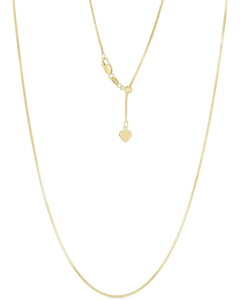 10k Yellow or White Gold 0.7mm Adjustable Box Chain Necklace, 22 yellow-gold $56.25 Necklaces