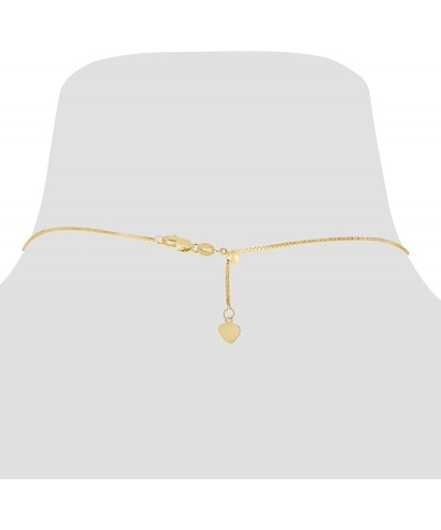 10k Yellow or White Gold 0.7mm Adjustable Box Chain Necklace, 22 yellow-gold $56.25 Necklaces