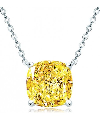 Necklace for Women, Lab Simulated Diamond, Heart / Radiant / Oval / Pear / Round Cut Pendant, 925 Sterling Silver with 18K Wh...