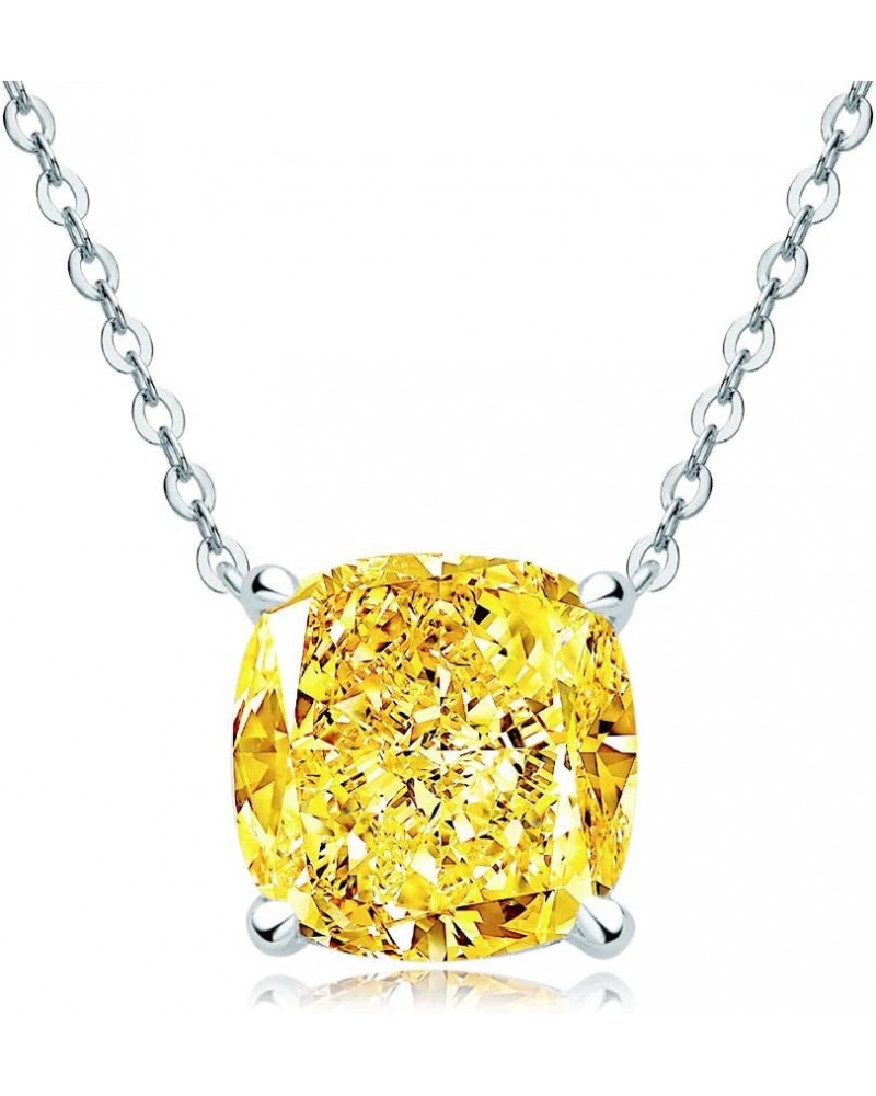 Necklace for Women, Lab Simulated Diamond, Heart / Radiant / Oval / Pear / Round Cut Pendant, 925 Sterling Silver with 18K Wh...