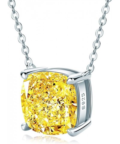 Necklace for Women, Lab Simulated Diamond, Heart / Radiant / Oval / Pear / Round Cut Pendant, 925 Sterling Silver with 18K Wh...