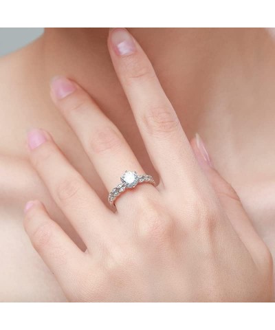 925 Sterling Silver Ring Round Engagement Ring Stackanle for Women Wedding Eternity Cubic Zirconia Ring Anniversary Birthday ...