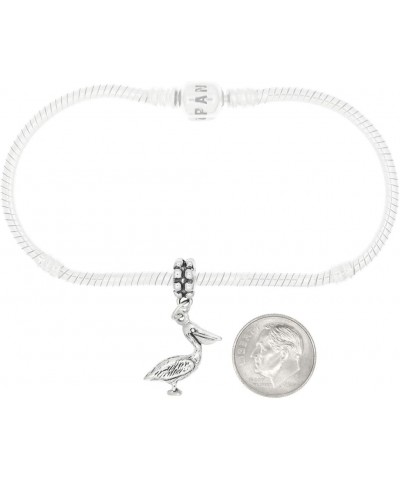 Sterling Silver Oxidized Three Dimensional Pelican Bird Dangle Bead Charm $14.29 Bracelets