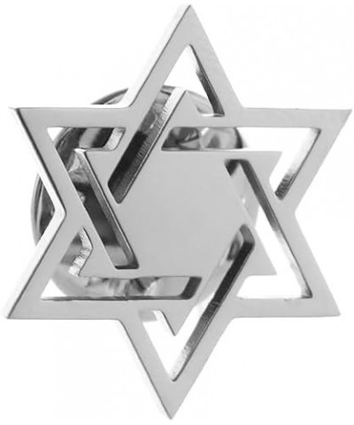 Fashion David Star Brooch for Men Women Hexagram Lapel Spurs Collar Pins Badge silver 1 $8.99 Brooches & Pins