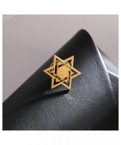 Fashion David Star Brooch for Men Women Hexagram Lapel Spurs Collar Pins Badge silver 1 $8.99 Brooches & Pins