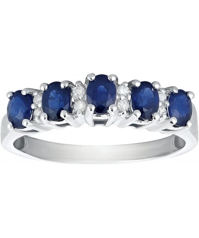 10K White Gold Genuine Sapphire 1-1/4 Ct Diamond Band Ring, Size 7 $138.70 Rings