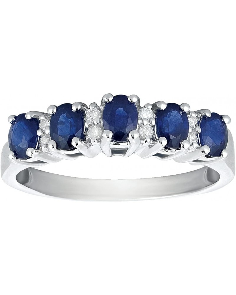 10K White Gold Genuine Sapphire 1-1/4 Ct Diamond Band Ring, Size 7 $138.70 Rings