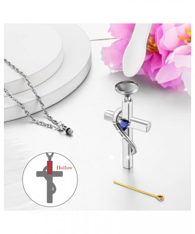 Cross Cremation Jewelry for Human Ashes Stainless Steel Urn Necklace for Ashes Memorial Cremation Ashes Necklace for Women Me...