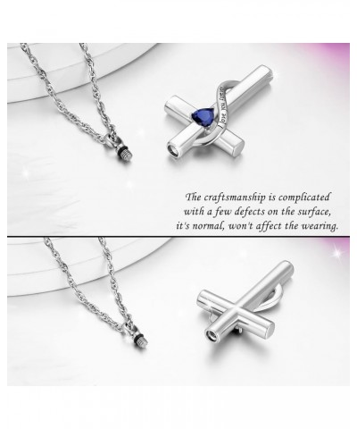 Cross Cremation Jewelry for Human Ashes Stainless Steel Urn Necklace for Ashes Memorial Cremation Ashes Necklace for Women Me...