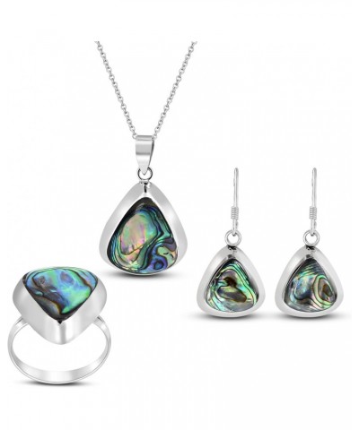 Gorgeous Teardrop Abalone Shell .925 Sterling Silver Jewelry Set | Classic Jewelry Set for Women | Statement Jewelry Set | Je...