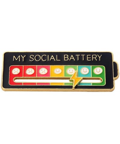 Social Battery Pin - My Social Battery Creative Lapel Pin, Fun Enamel Emotional Pin 7 Days A Week 2Pcs black $8.38 Brooches &...