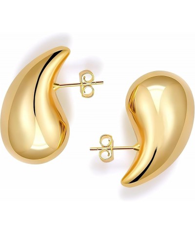 Chunky Waterdrop Hoop Earrings for Women 18K Gold Plated Big Teardrop Earring Fashion Jewelry for Mother and Daughter Waterdr...