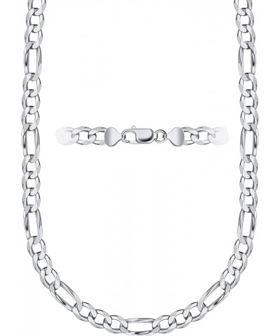 925 Sterling Silver Figaro Chain Necklace - 3.0MM-10.5MM - Made in Italy - Lobster Claw 26.0 Inches 7MM $15.08 Necklaces