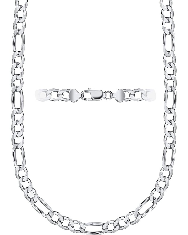 925 Sterling Silver Figaro Chain Necklace - 3.0MM-10.5MM - Made in Italy - Lobster Claw 26.0 Inches 7MM $15.08 Necklaces