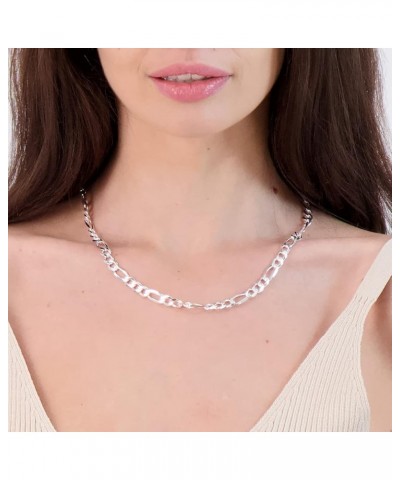 925 Sterling Silver Figaro Chain Necklace - 3.0MM-10.5MM - Made in Italy - Lobster Claw 26.0 Inches 7MM $15.08 Necklaces