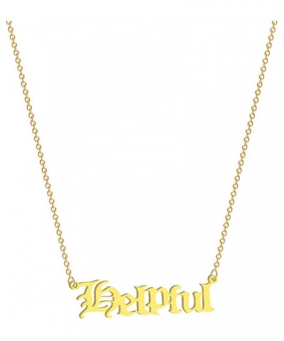 Gold Letter Charm Necklace Old English Letter Handmade Pendant Necklaces for Women Teen Girls Helpful $5.99 Necklaces