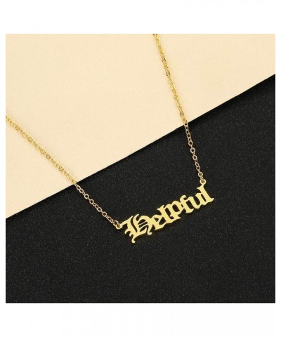 Gold Letter Charm Necklace Old English Letter Handmade Pendant Necklaces for Women Teen Girls Helpful $5.99 Necklaces