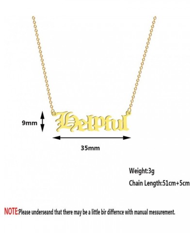 Gold Letter Charm Necklace Old English Letter Handmade Pendant Necklaces for Women Teen Girls Helpful $5.99 Necklaces