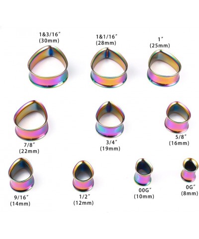 1 Pair 8-25mm Water Drop Design Stainless Steel Tunnels For Ears Gauges Plugs Stretchers Expander 0g-1 22mm(7/8") Color $8.09...