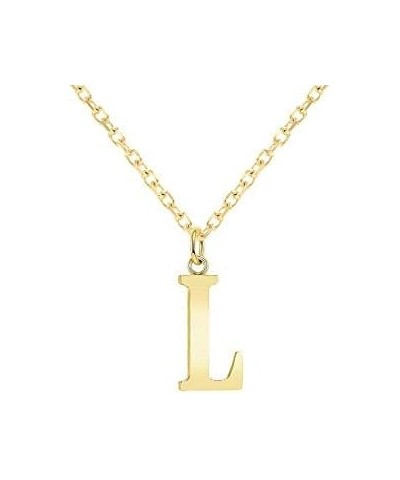 Solid 10k Yellow Gold Personalized Initial Letter A-Z Pendant Necklace L $43.20 Necklaces