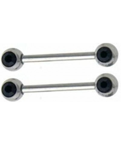 Double Front Facing Gem 316L Surgical Steel Barbell/Nipple Bar 14g 5/8" black 6mm $7.66 Body Jewelry