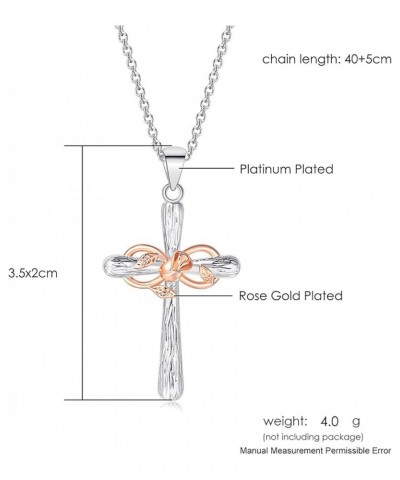 Cross Necklace for Women Rose Flower Infinity Pendant Necklace Lucky 8 Crucifix Chain Jewelry Silver $7.27 Necklaces