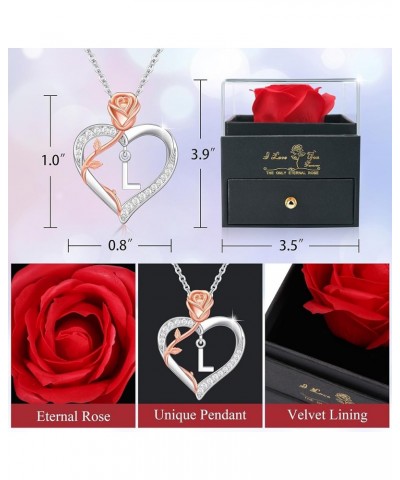 Romantic Gifts ??????? ???????? ??? ????? Rose Heart Pendant Necklace with Rose Gift Box, Mothers Day Christmas Anniversary B...