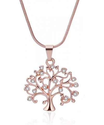 Tree of Life Necklace for Women, Gold or Silver Chain Pendant Necklace Girls Gift Necklace with CZ Crystal Rose Gold Plated $...