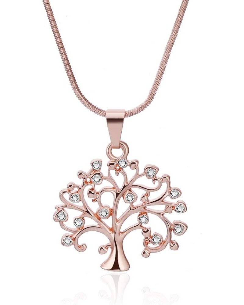 Tree of Life Necklace for Women, Gold or Silver Chain Pendant Necklace Girls Gift Necklace with CZ Crystal Rose Gold Plated $...