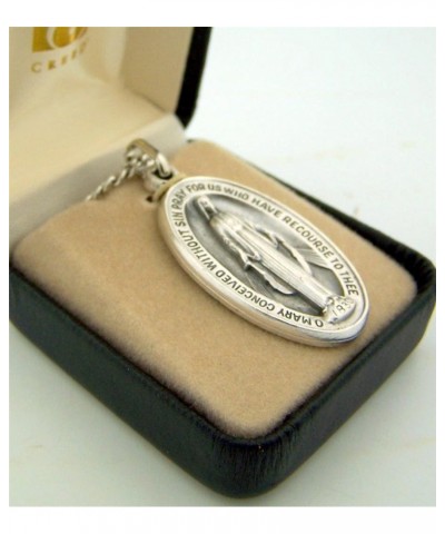 Silver Toned Base Oval Virgin Mother Mary Madonna Medal, 1 1/2 Inch $12.15 Pendants