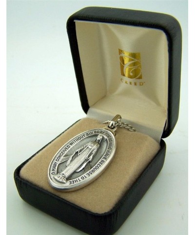 Silver Toned Base Oval Virgin Mother Mary Madonna Medal, 1 1/2 Inch $12.15 Pendants