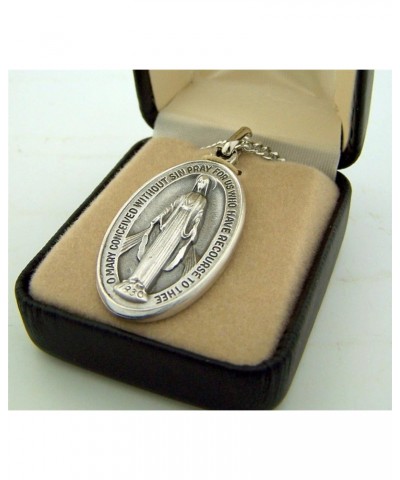 Silver Toned Base Oval Virgin Mother Mary Madonna Medal, 1 1/2 Inch $12.15 Pendants