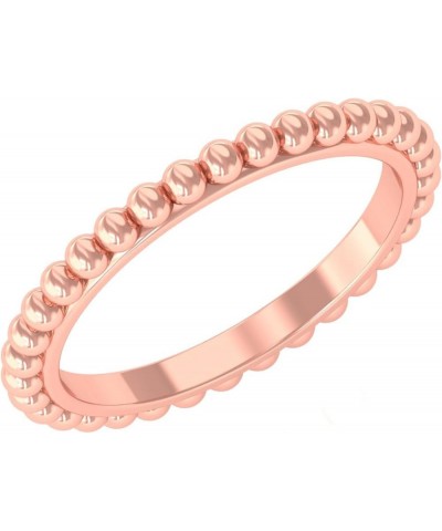 925 Sterling Silver Rings Eternity Beads rings, Stackable Ball Wedding Band Ring, Jewelry Gift for Girls 8.5 Rose Gold $16.20...