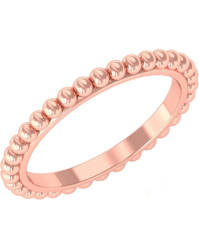 925 Sterling Silver Rings Eternity Beads rings, Stackable Ball Wedding Band Ring, Jewelry Gift for Girls 8.5 Rose Gold $16.20...