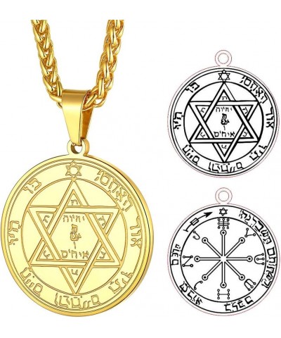 Magen David Star Necklace, Stainless Steel Jewelry for Women Men, The Seal of Solomon Talisman Tantrism Hexagram Pendant Neck...