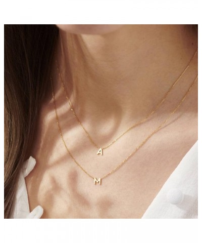 Initial Necklaces for Women,Dainty Gold Plated Letter Necklace Name Personalized Monogram Pendant Necklace Simple Cute Initia...