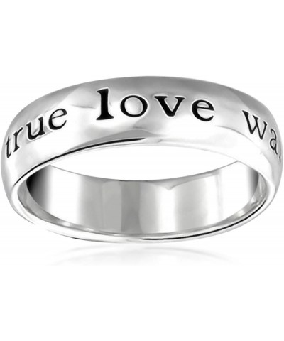 Mantra Sentimental Words True Love Waits Purity Promise Ring Band For Teen .925 Sterling Silver Silver Engrave $22.22 Rings