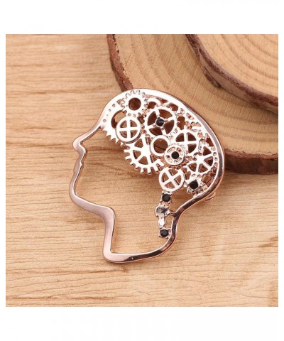 Alloy Brooch Mechanical Brain Shape Collar Pin Accessory for Coat Dress Decoration Jewelry Style 3 $6.12 Brooches & Pins