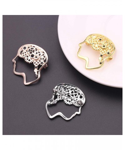 Alloy Brooch Mechanical Brain Shape Collar Pin Accessory for Coat Dress Decoration Jewelry Style 3 $6.12 Brooches & Pins