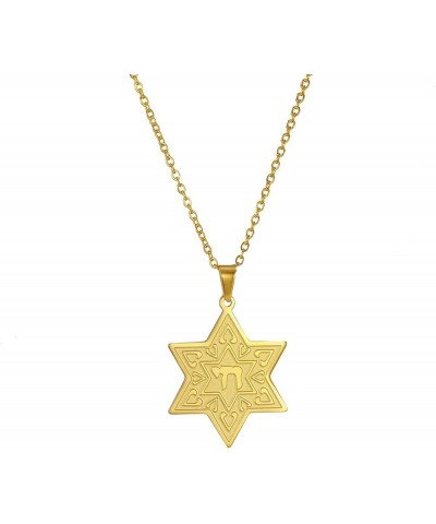 Star of David Hebrew Necklace for Women Jewish Star chai necklace Hebrew letters pendant amulet Christian religious jewelry G...