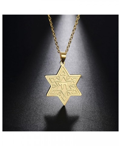 Star of David Hebrew Necklace for Women Jewish Star chai necklace Hebrew letters pendant amulet Christian religious jewelry G...