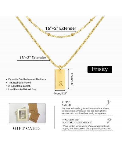 Dainty Gold Initial Necklaces for Women Girls | Trendy Tag Layered Letter Necklace 14K Gold Plated Gift Jewelry Gift Card R $...