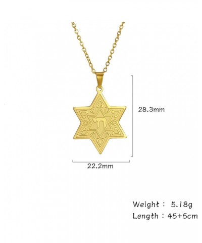 Star of David Hebrew Necklace for Women Jewish Star chai necklace Hebrew letters pendant amulet Christian religious jewelry G...