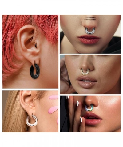 316L Surgical Steel Hinged Nose Rings Hoop 20G 18G 16G 14G 12G 10G 8G 6G Seamless Piercing Rings for Nose Septum Cartilage He...