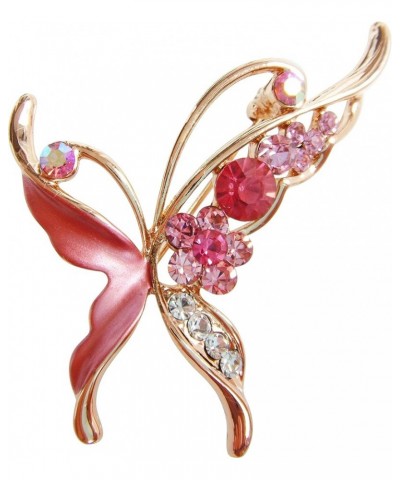 18k Gold Plated Enamel Crystal Insect Butterfly Brooch Pin Red $10.19 Brooches & Pins