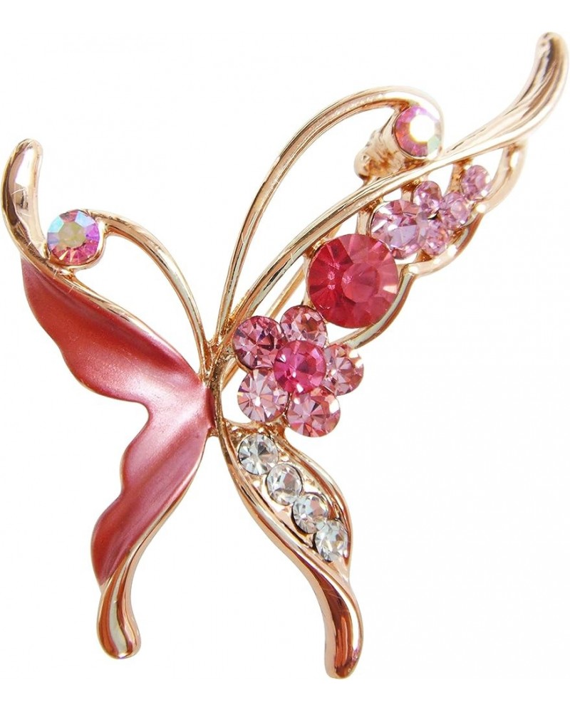 18k Gold Plated Enamel Crystal Insect Butterfly Brooch Pin Red $10.19 Brooches & Pins