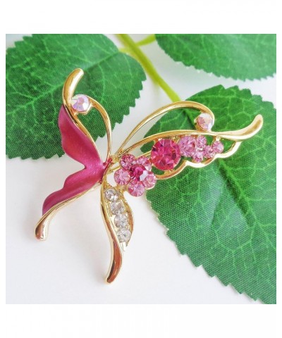 18k Gold Plated Enamel Crystal Insect Butterfly Brooch Pin Red $10.19 Brooches & Pins