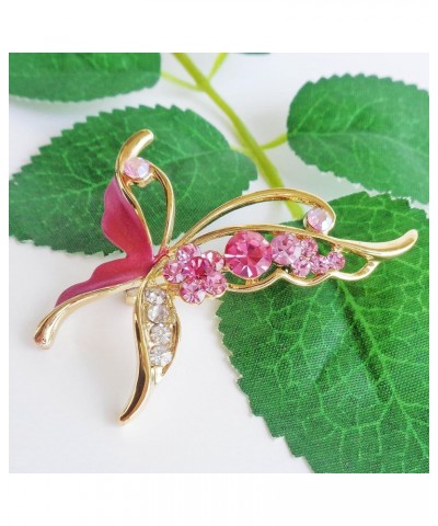 18k Gold Plated Enamel Crystal Insect Butterfly Brooch Pin Red $10.19 Brooches & Pins