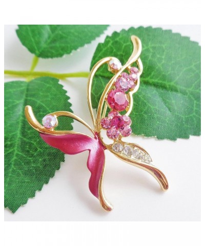 18k Gold Plated Enamel Crystal Insect Butterfly Brooch Pin Red $10.19 Brooches & Pins