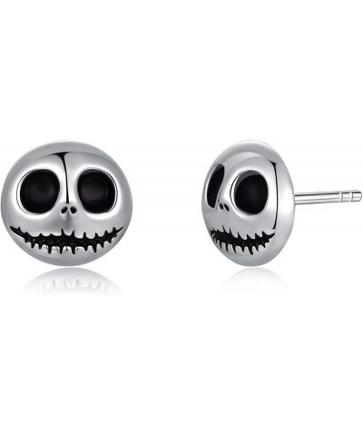 925 Sterling Silver Stud Earrings Nightmare Before Christmas Hypoallergenic Earrings for Men Women Skull Earrings for Party A...